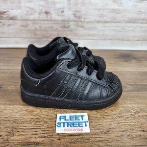 Adidas Originals Superstar 2 Shelltoe Triple Black Baby Toddler size 5c